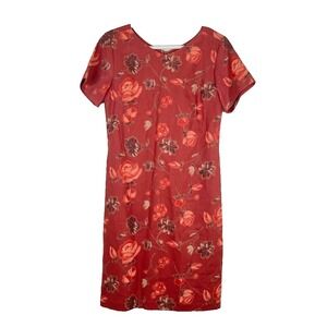 Coldwater Creek Womens Linen Floral Sheath Dress‎ Size 12 Boho Cottagecore Lined